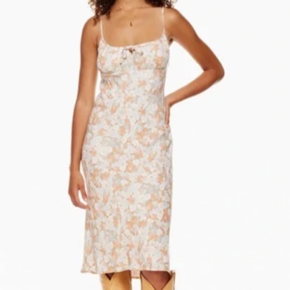 Aritzia Wilfred Floral Spaghetti Midi Dress